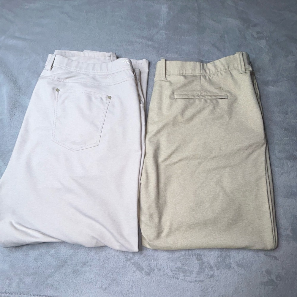 Tommy Bahama Pants Mens 44x30 tan  Lightweight Stretch Chino  Casual Golf bundle